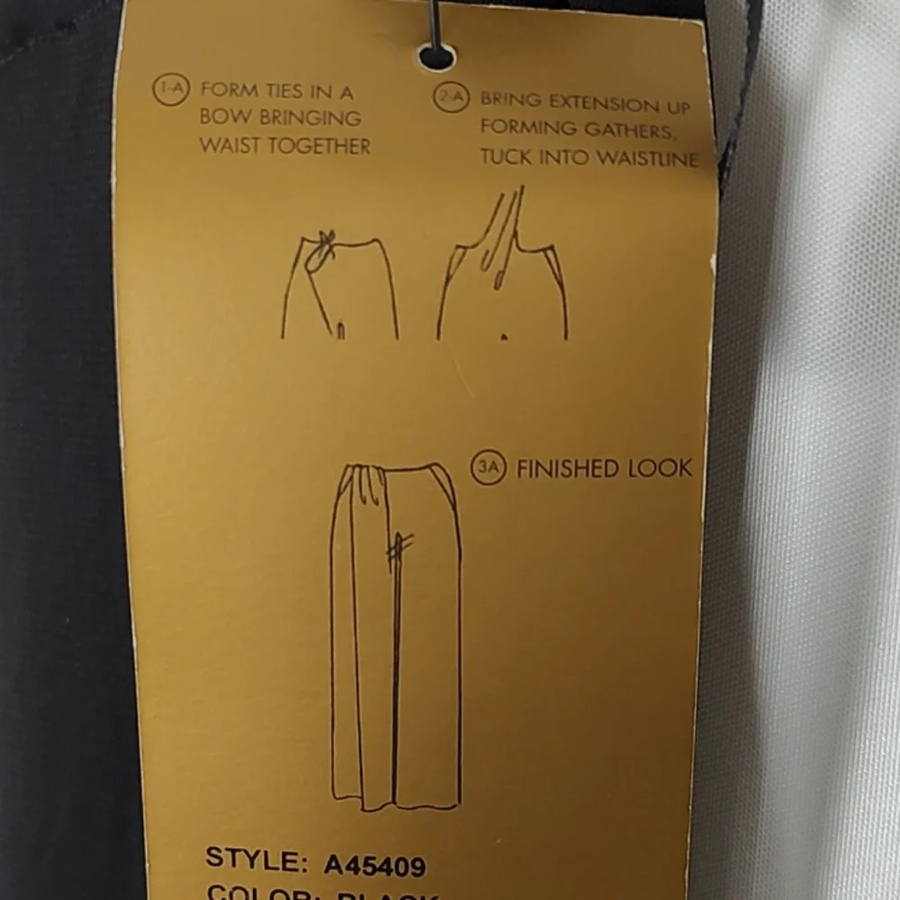 🔥HP🔥 Donna Karan NY 🔥 Black Label Front Bow Tie Closure Pants Medium 90's NWT - Picture 11 of 14